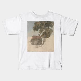 Cottage and Trees by David Cox Kids T-Shirt